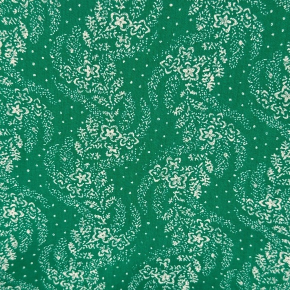 St. Roche Wrap Dress Short Sleeves Cotton Embroidery Green Floral Size XS Summer - Picture 11 of 16